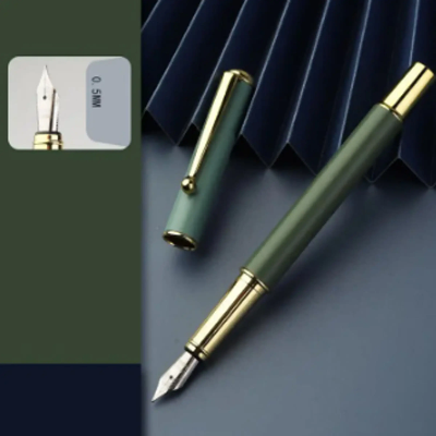 Picture of Morandi Green best looking metal body Fountain Ink pen gift item - Green pen with Black ink