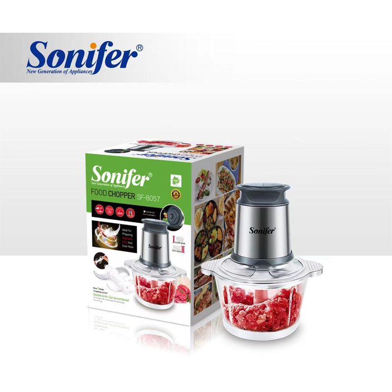 Picture of Description: Power 300W Capacity: 1.8 Liters Food grade SS Bowl Food grade ABS lid Stainless Steel blade Removable Cleaning Change-speed gear box, smooth running, low noise and strong chopping. 220-240V-50/60Hz