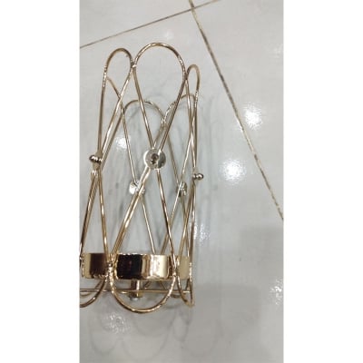 Picture of 15 Inches long Golden Metal Body Candle Holder.