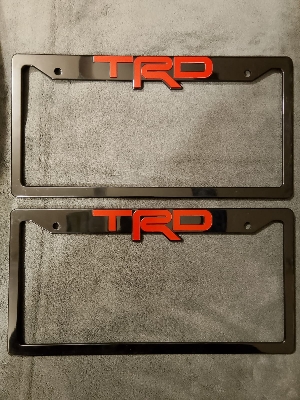 Picture of TRD Glossy Black Car License Number Plate Frame 2 PIS