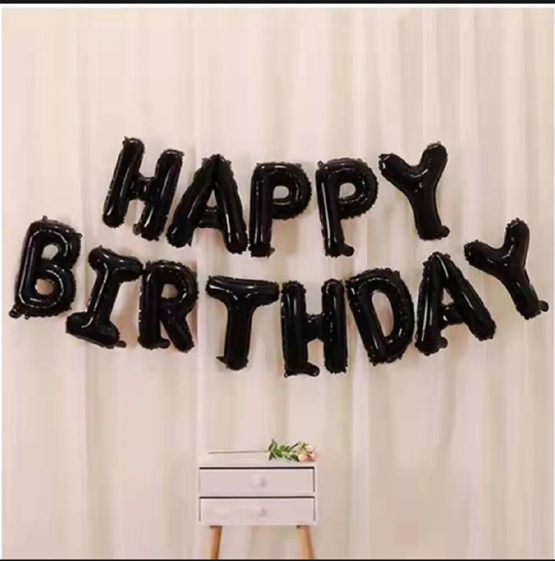 Picture of Happy Birthday Letter Foil Balloon Birthday Party Supplies, Happy Birthday Balloons for Party Decoration - Gold