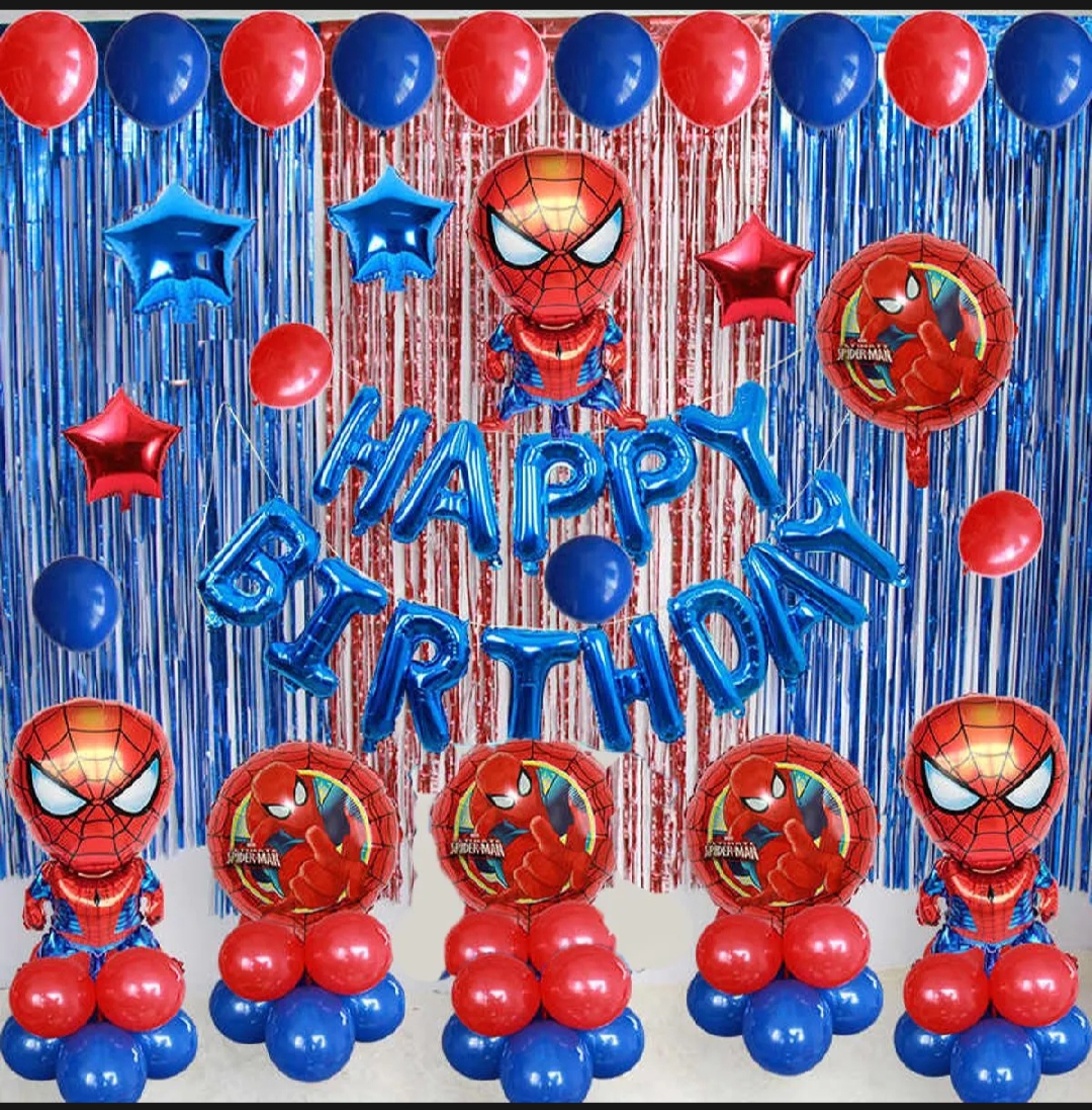 Picture of Spiderman Foil Balloons Set MARVEL Themed Birthday Party Decoration