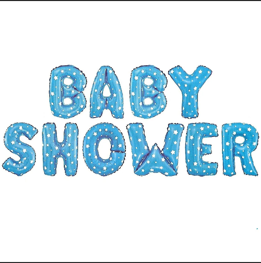 Picture of Baby Shower Balloon Banner, Aluminum Foil Letters Banner Balloons For New Born Celebration Welcome Baby Boy Girl
