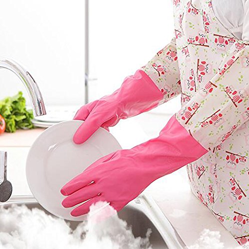 Picture of Reusable Waterproof Household Latex Hand Gloves for Kitchen Dish Washing Laundry Cleaning Gardening and Sanitation