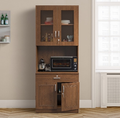 Picture of Timber Furniture CNC Design Kitchen Cabinet / Kitchen Rack / Microwave Oven & Condiment Racks/ Kitchen Cabinet / Crockery Rack - Antique