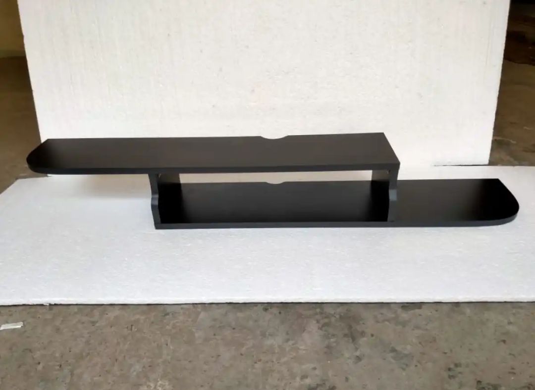 Picture of Timber Furniture Floating TV Stand Wall Mounted Media Console Entertainment Storage Shelf Set-top Box Stand Hanging Wi-Fi Router Storage Wall Mount Shelves