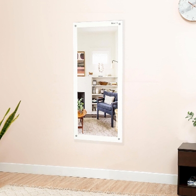 Picture of Timber Furniture Wall Mount Rectangular Wall Mirror 120 x 40 x 1.5 Cm with Shelves for Home Decor Engineered Wood