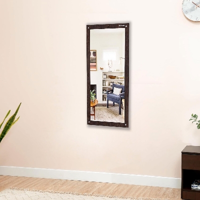 Picture of Timber Furniture Wall Mount Rectangular Wall Mirror 120 x 40 x 1.5 Cm with Shelves for Home Decor Engineered Wood