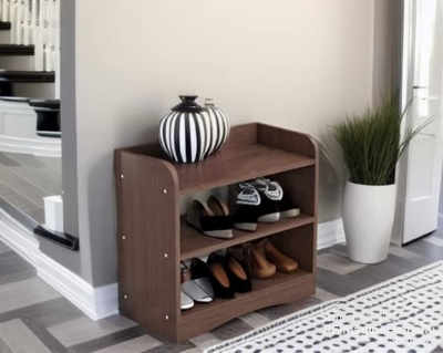 Picture of Timber Furniture shoes rack wooden furniture,Shoe Rack Wooden Slipper Stand Strong Shoe Rack Utility Rack Stand Space Saving Home Storage,Engineered Wood 2 Layer Bed Side Table Wooden Organiser Stand - Antique