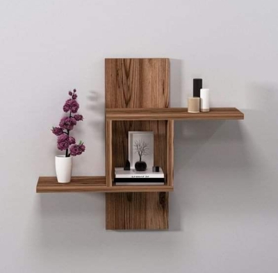 Picture of Timber Furniture Simple Wall Shelf For Living Room - Cherry