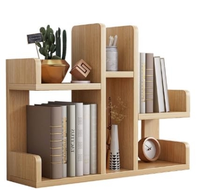 Picture of Timber Furniture Open Book Shelf Book Storage Display Rack - Wooden Multipurpose desk organizer Book Storage Desk Organiser Rack with Solid Finish Showcase Stand