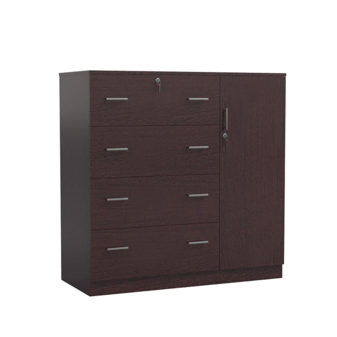 Picture of Timber Furniture MDF Melamine Board Wardrobe4 Large Drawer And 1 Door Cabinet by Timber Furniture premium Quality Cupboard Wardrobe 48X54"