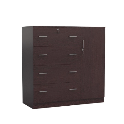 Picture of Timber Furniture MDF Melamine Board Wardrobe4 Large Drawer And 1 Door Cabinet by Timber Furniture premium Quality Cupboard Wardrobe 48X54"