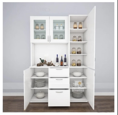 Picture of Timber Furniture Kitchen Cabinet Multi-Purpose Kitchen Storage Rack Crockery Display Unit - Enhance Your Kitchen Storage With This Multi-Functional Cabinet 72X42"
