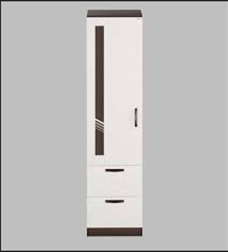 Picture of Timber Furniture 1 part Almirah with 2 Drawer Clothe Storage shelf / Hanging Shelf 1 door wardrobe Almirah 72/18'' By Timber Furniture