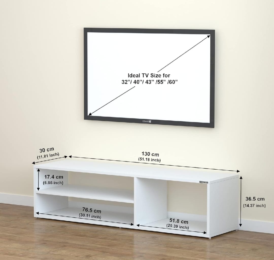 Picture of Timber Furniture Skyler TV Entertainment Unit | TV Cabinet | TV Entertainment Center Table | Display Storage Cabinet Rack 42X16X12