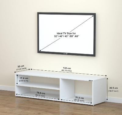 Picture of Timber Furniture Skyler TV Entertainment Unit | TV Cabinet | TV Entertainment Center Table | Display Storage Cabinet Rack 42X16X12