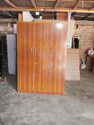 Picture of Timber Furniture Timber Furniture Medusa Engineered Wood Particle Board 3 Doors Almira with Inner Locker Drawer/Wardrobe 72/48