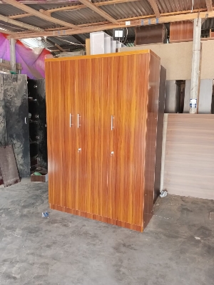 Picture of Timber Furniture Timber Furniture Medusa Engineered Wood Particle Board 3 Doors Almira with Inner Locker Drawer/Wardrobe 72/48