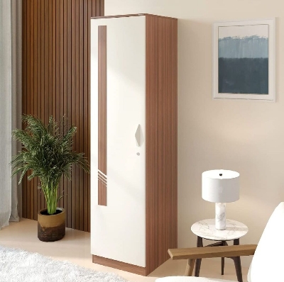 Picture of Timber Furniture 1 part Almirah with Clothe Storage shelf / Hanging Shelf 1 door wardrobe Almirah 72/18'' By Timber Furniture