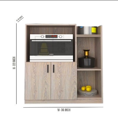 Picture of Timber Furniture Microwave Oven Rack | Multi-functional Crockery storage Cabinet | Wooden Shelf for Essential Storage Kitchen Organizer Rack by Timber Furniture