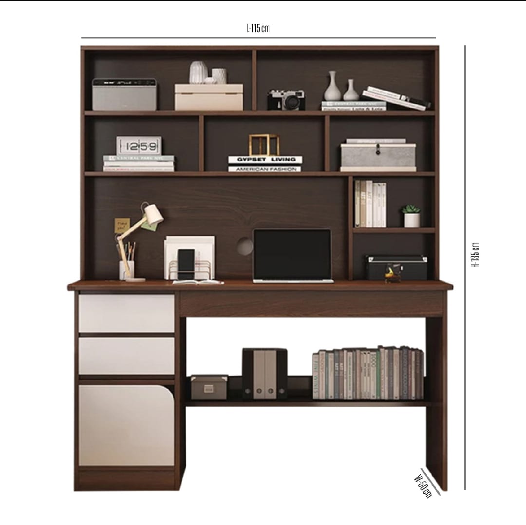 Picture of Timber Furniture Study Desk/Computer Table Study Office Laptop Desk Home Office/Study Table/Laptop Table With Drawer - Chocolate