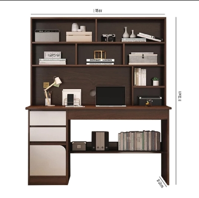 Picture of Timber Furniture Study Desk/Computer Table Study Office Laptop Desk Home Office/Study Table/Laptop Table With Drawer - Chocolate