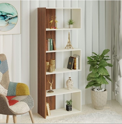Picture of Timber Furniture Timber Furniture Engineered Wood Bookshelf Cabinet Book Rack Organizer Book Case with Shelves for Décor Display Wall Mount Floor Standing for Home Library