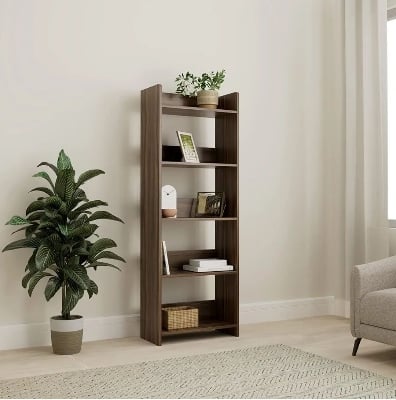 Picture of Timber Furniture Timber Furniture Engineered Wood Bookshelf with 5 Shelves - Chocolate