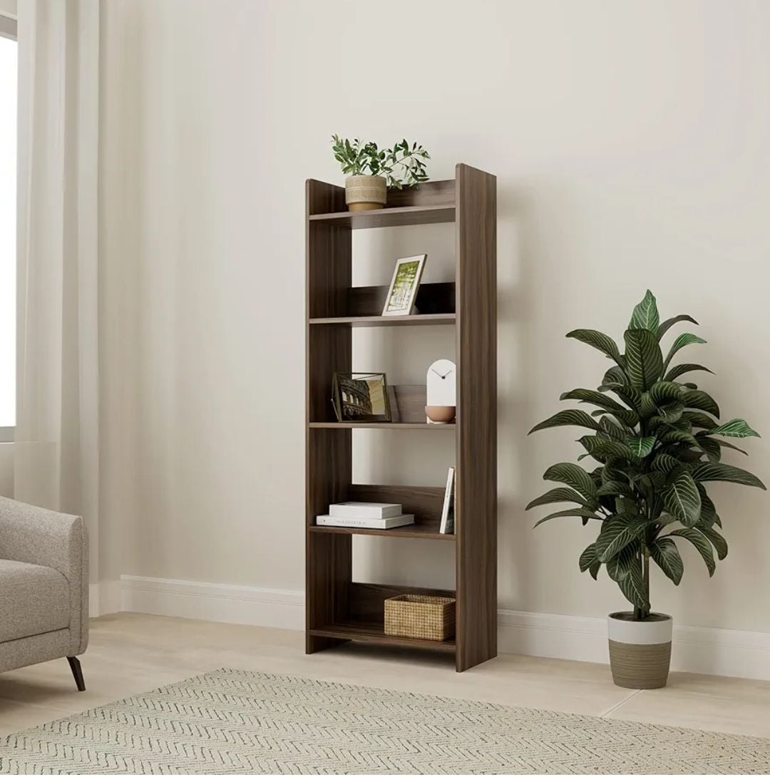 Picture of Timber Furniture Timber Furniture Engineered Wood Bookshelf with 5 Shelves - Chocolate