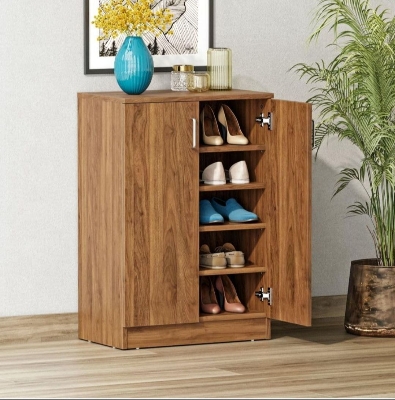 Picture of Timber Furniture Timber Furniture Shoe Rack for Home | 1 Year Warranty | Shoe Rack, Engineered Wood 5 Shelves, Shoe Rack for Home Wooden, Shoe Cabinet for Home, Shoe Rack for Home Wooden with Door - - Cherry