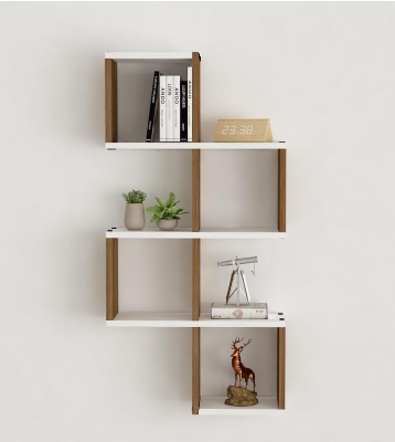 Picture of Timber Furniture Timber Furniture Multipurpose Modular Wall Racks/Shelves/Organiser/Décor Particle Board Wall Shelf 