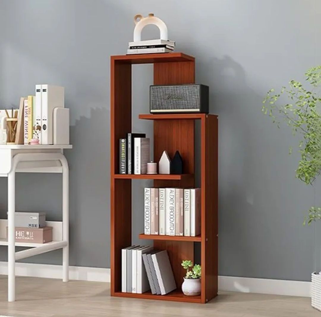 Picture of Timber Furniture Tree-Shaped Bookcase with Storage Shelves, Bookshelf Ladder, Rounded Corners, Display Storage Shelves Rack for Living Room Bathroom, Classroom, Office