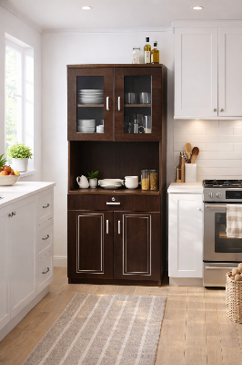 Picture of Meraj FurnitureCNC Design Kitchen Cabinet / Kitchen Rack / Microwave Oven & Condiment Racks/ Kitchen Cabinet / Crockery Rack