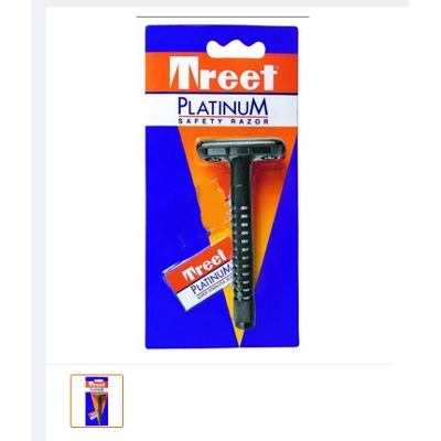 Picture of Treet Platinum Safety Razor Single Piece Classic Men's Shaving Tool