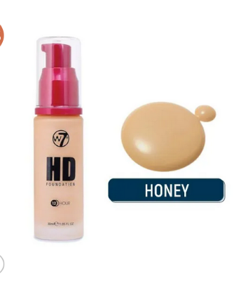 Picture of W7 12 Hour HD Foundation - Honey - 30ml-New Ultra Smooth Full Coverage Formula
