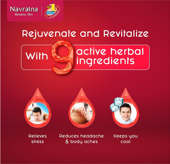 Picture of UAE Product Hair care Navratna Herbal Cool Hair oil With 9 Active Herbal Ingredients 300 Ml