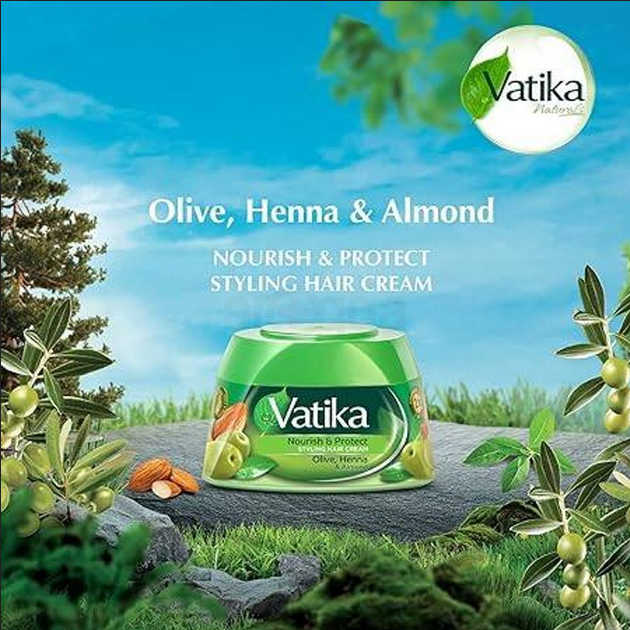 Picture of Vatika Nourish & Protect Styling Hair Cream with Olive Henna & Almond-140ml