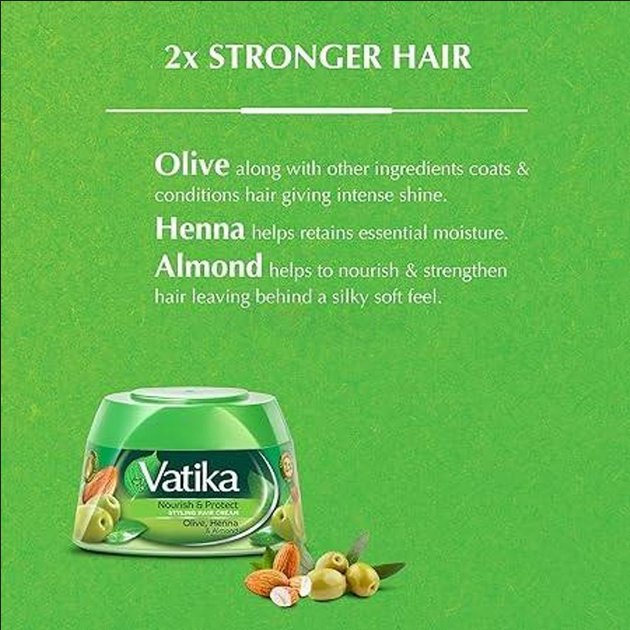 Picture of Vatika Nourish & Protect Styling Hair Cream with Olive Henna & Almond-140ml