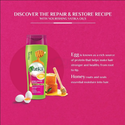 Picture of Vatika Naturals Almond & Honey Moisture Treatment Shampoo with Nourishing Vatika Oils-400ml