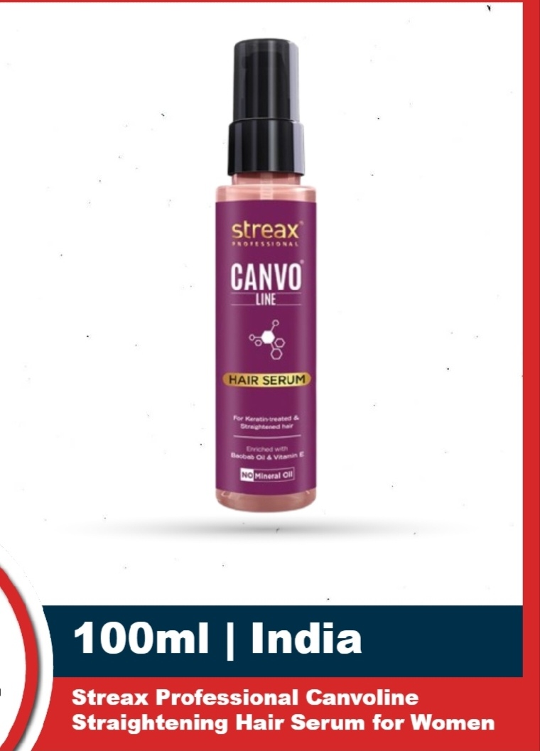 Picture of Streax Professional 100ml Canvoline Straightening Post Care Hair Serum for Women