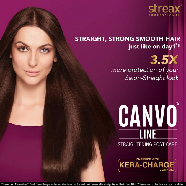 Picture of Streax Professional 100ml Canvoline Straightening Post Care Hair Serum for Women