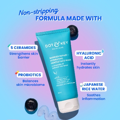 Picture of Dot and Key Barrier Repair, Hydrating ph 5.5 Gentle Face Wash for Normal, Dry and Sensitive Skin