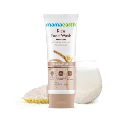 Picture of Mamaearth Rice Face Wash 100 Ml Gentle Facial Cleanser for Normal to Oily Skin Hydrating And Nourishing