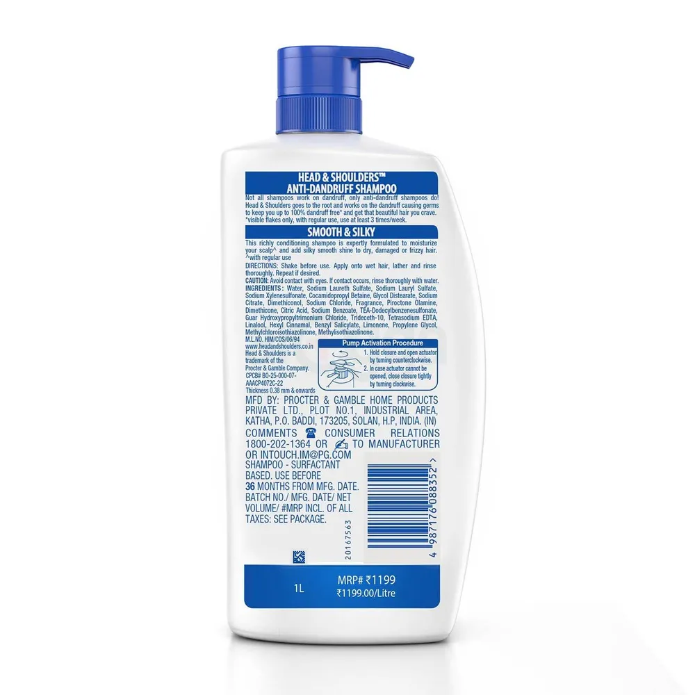 Picture of Head and Shoulders Smooth and Silky Anti Dandruff Shampoo - 1000ml