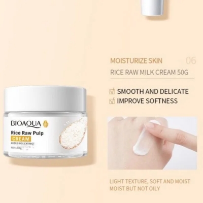 Picture of Bioaqua Rice Raw Pulp Rice Extracted Hydrating & Moisturizing Face Cream- 50g