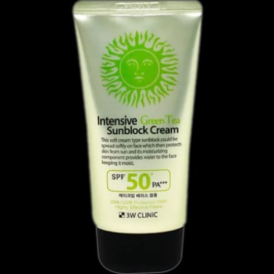 Picture of 3W Clinic Intensive Green Tea Sunblock Cream SPF 50+PA+++ 70ml | Korea