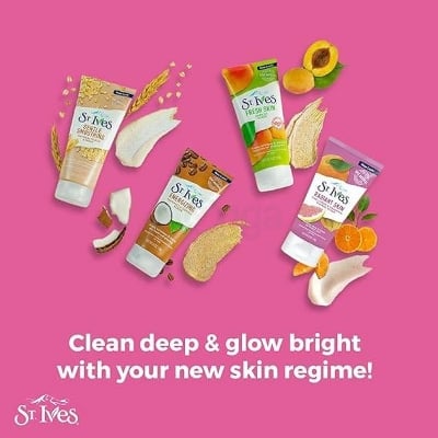 Picture of Face Scrubs - St. Ives Radiant Skin Face Scrub For Dull Skin Pink Lemon and Mandarin Orange With 100 percent Natural Exfoliates - 170ml