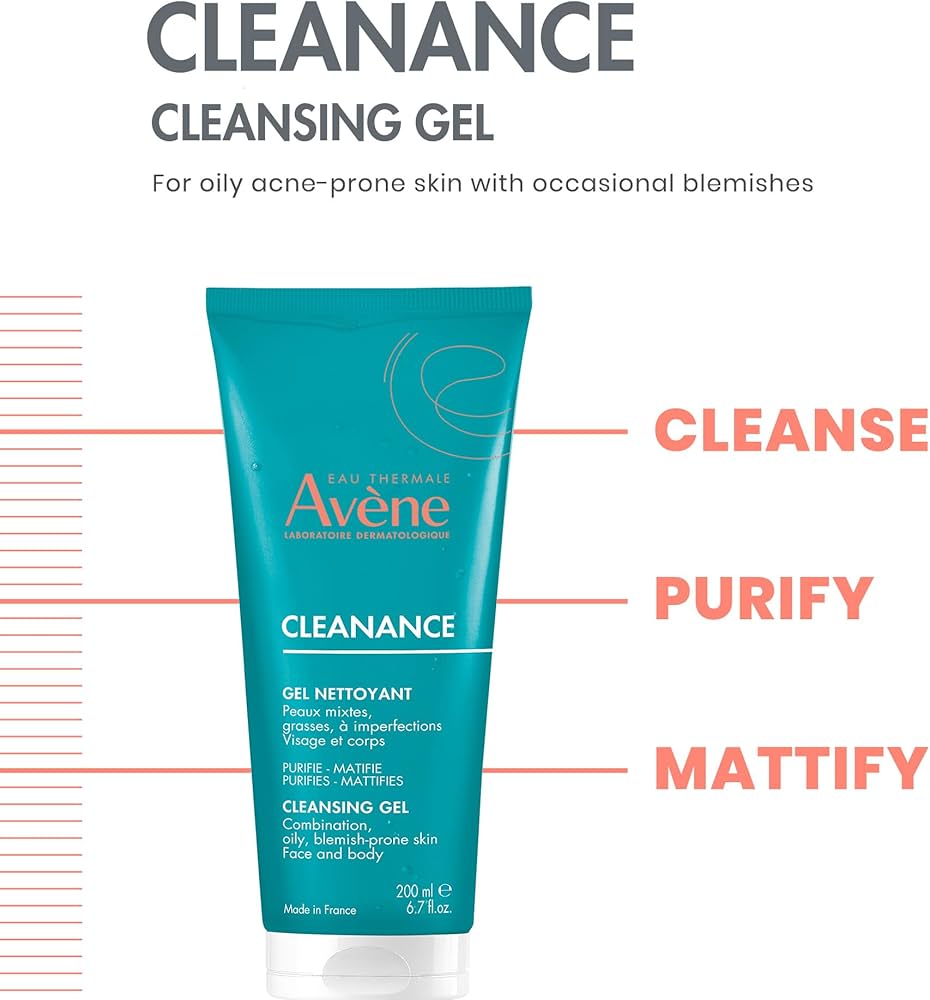 Picture of Avene Cleanance Cleansing Gel for Face And Body 200 Ml Gentle Hydrating Soap-Free Daily Cleanser for Sensitive Skin