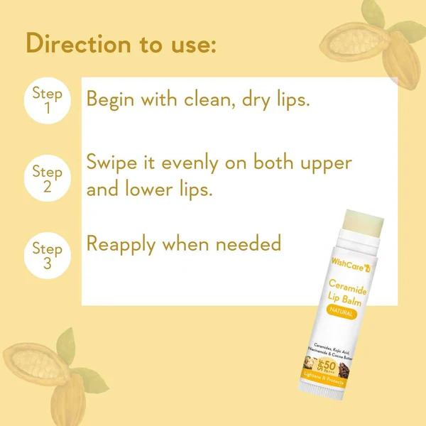Picture of WishCare Ceramide Lip Balm with SPF 50 PA+++ (Natural)